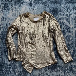 3.1 Phillip Lim Gold Sequin Top sz 2 XS BEAUTIFUL